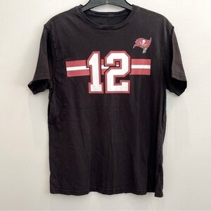 Tom Brady Buccaneers T shirt Team Athletics Black Kids Large